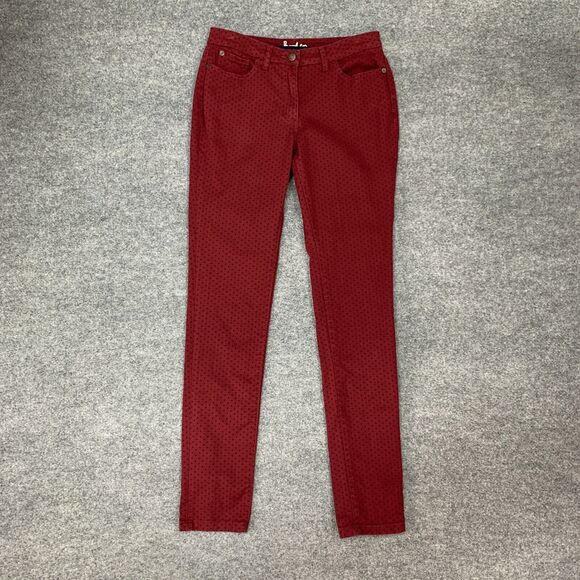 Boden Star Print Pants Womens 8 L Long Skinny Leg Mid Rise Stretch Cotton Blend - Picture 2 of 13